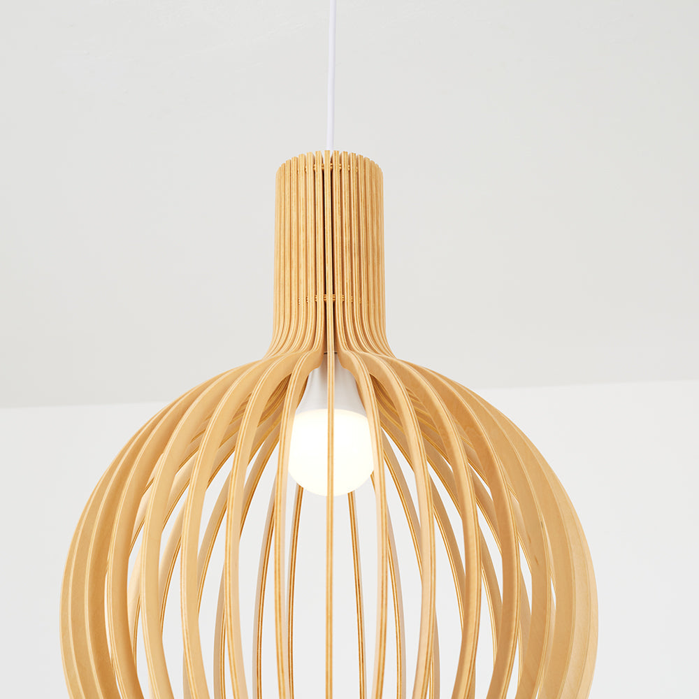 Arix Suspension Design en Bois Sculpté Naturel Salle à Manger-Luire