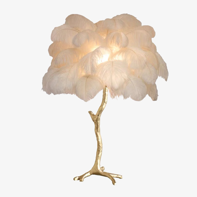 Salenor Nordic Luxury Unique Ostrich Feather Floor Lamp/Table Lamp - Sereilux