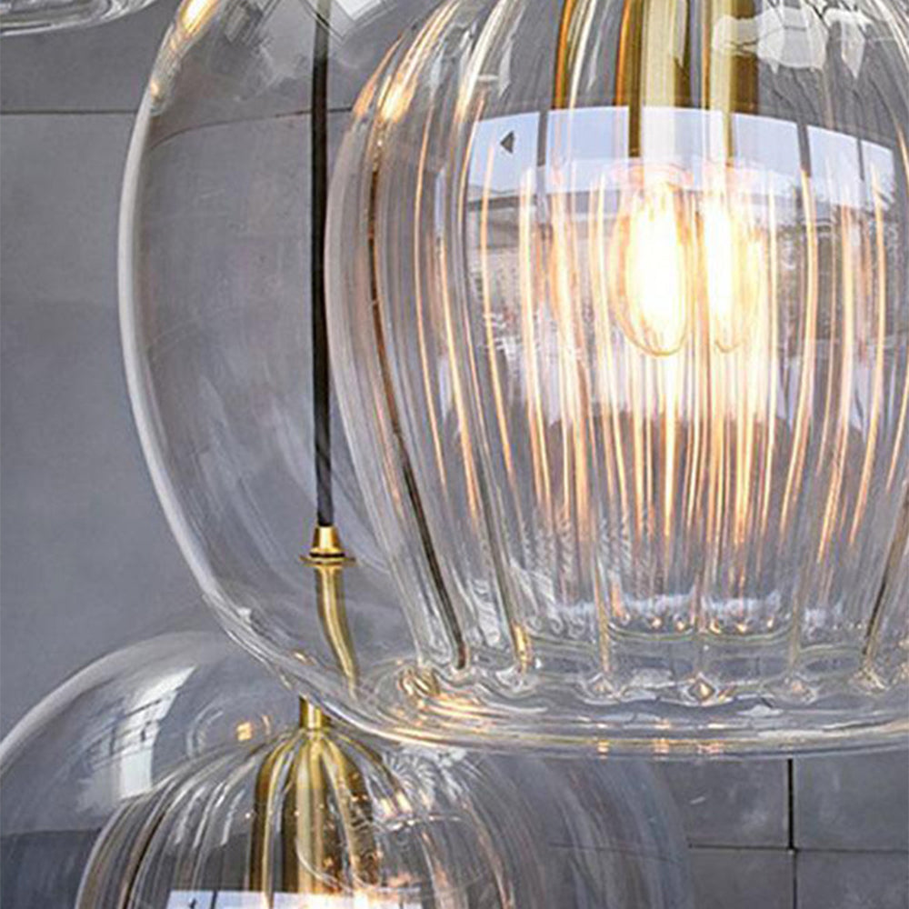 Eronix Suspension Bulle Nordique Verre Transparent/Doré Salon/Chambre-Luire