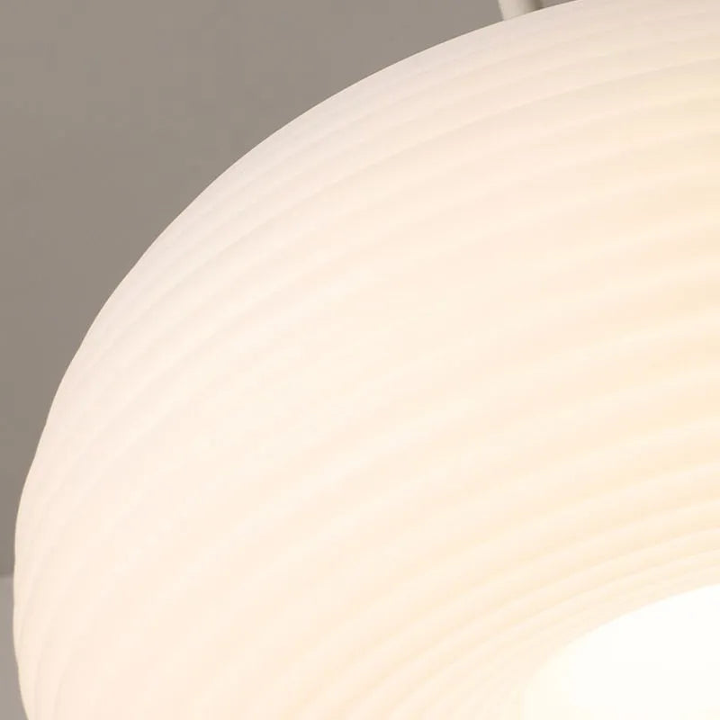 Zoriel Pendant Light White Glass Drum Shape - Sereilux
