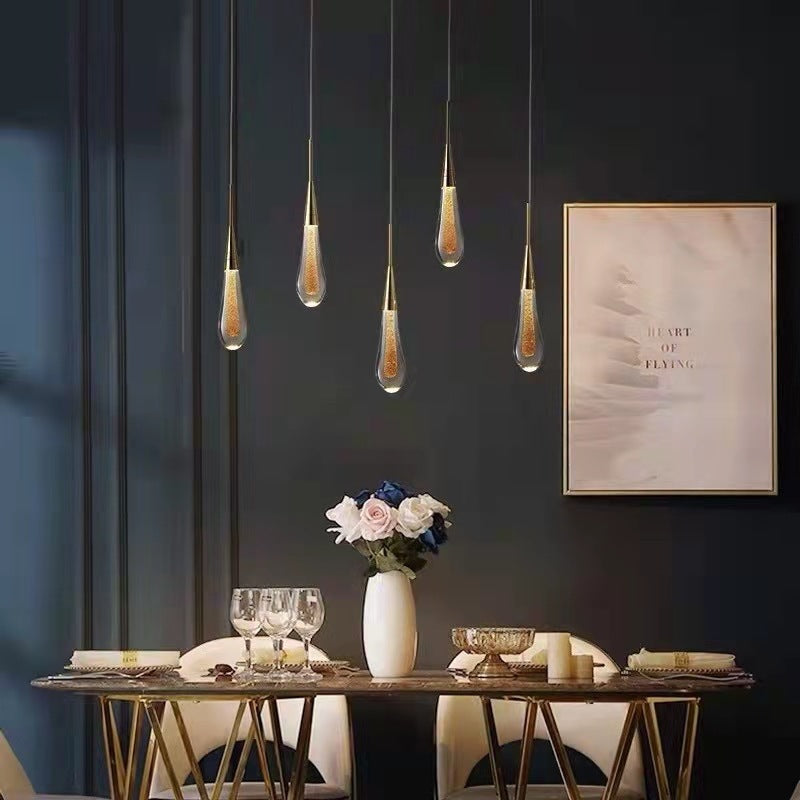 Aroven Suspension Goutte Design Doré Salon-Luire