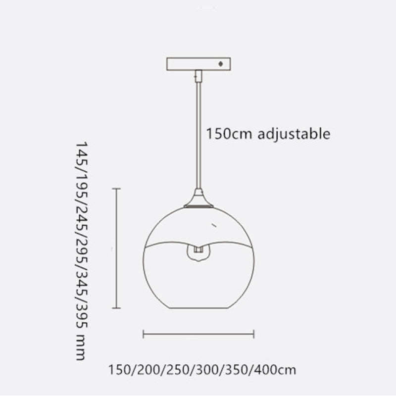 Voriq Frosted Balloon Pendant Light Gradient - Sereilux