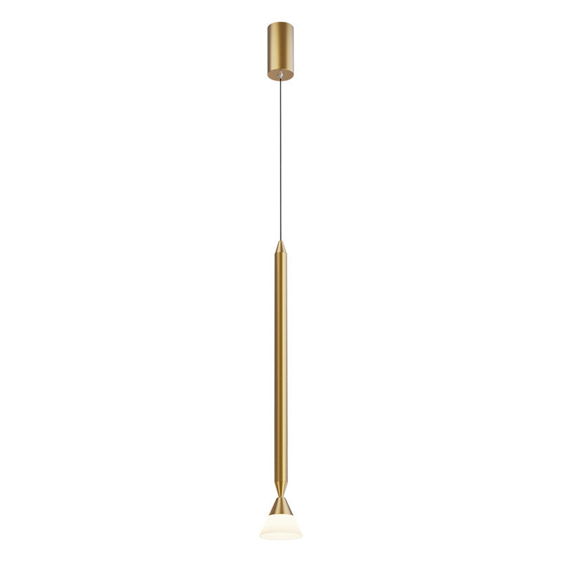Diroven Suspension Cylindre Simple. Métal/Verre. Noir/Doré. Salon-Luire