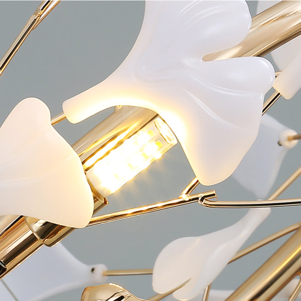 Tirex Suspension Feuille/Multi Moderne Métal/Céramique Doré/Blanc Salon-Luire