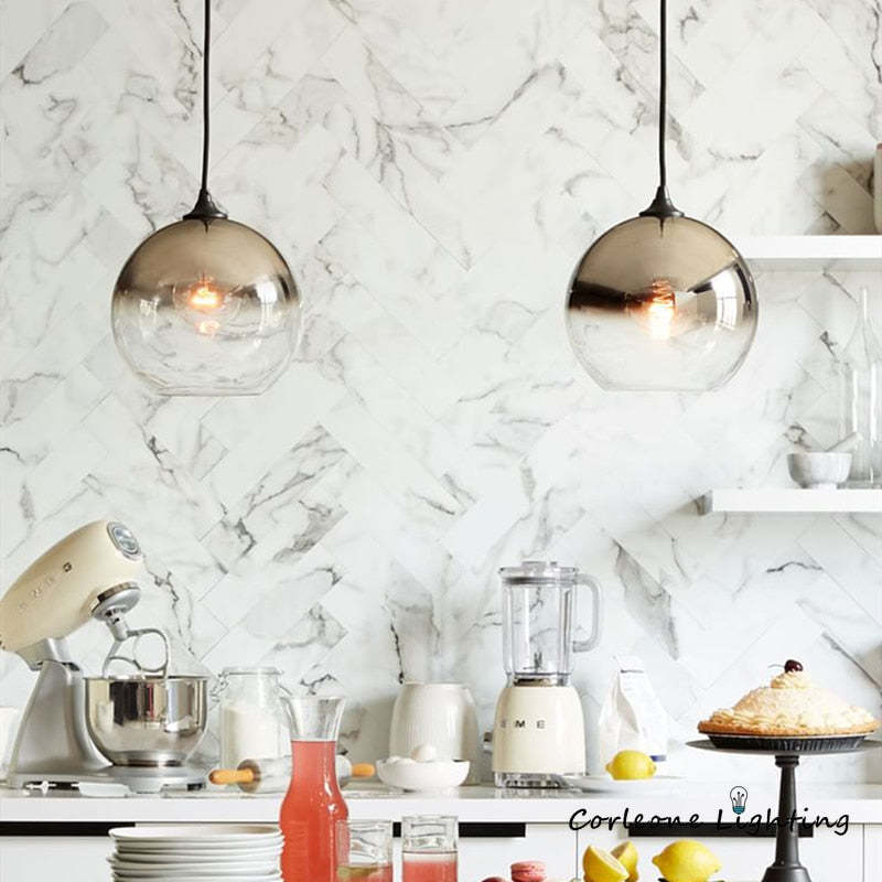 Voriq Frosted Balloon Pendant Light Gradient - Sereilux
