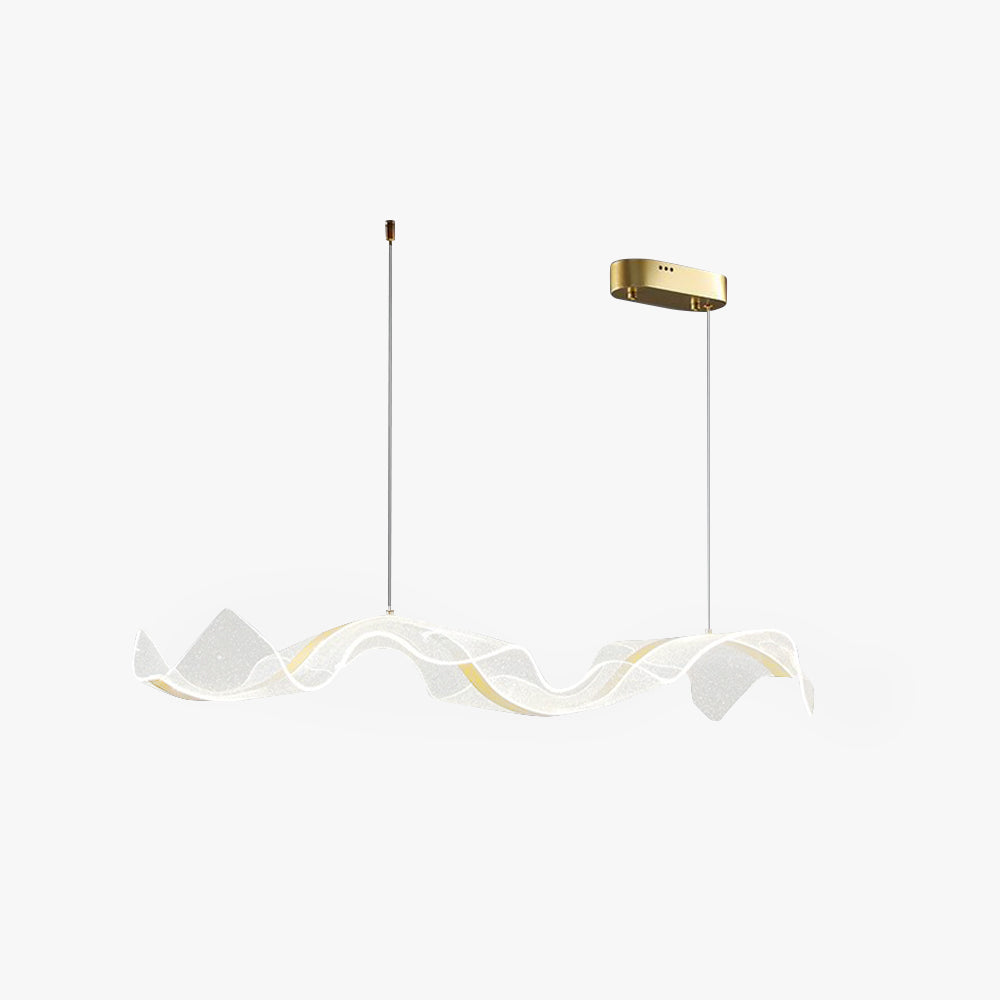 Lavorix Luminaires Suspensions Vague Moderne Métal/Acrylique Blanc/Doré Salon-Luire