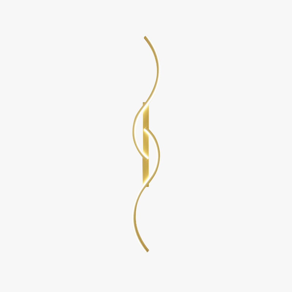 Rorel Applique Murale Vague Design Moderne Noir/Or Salon-Luire