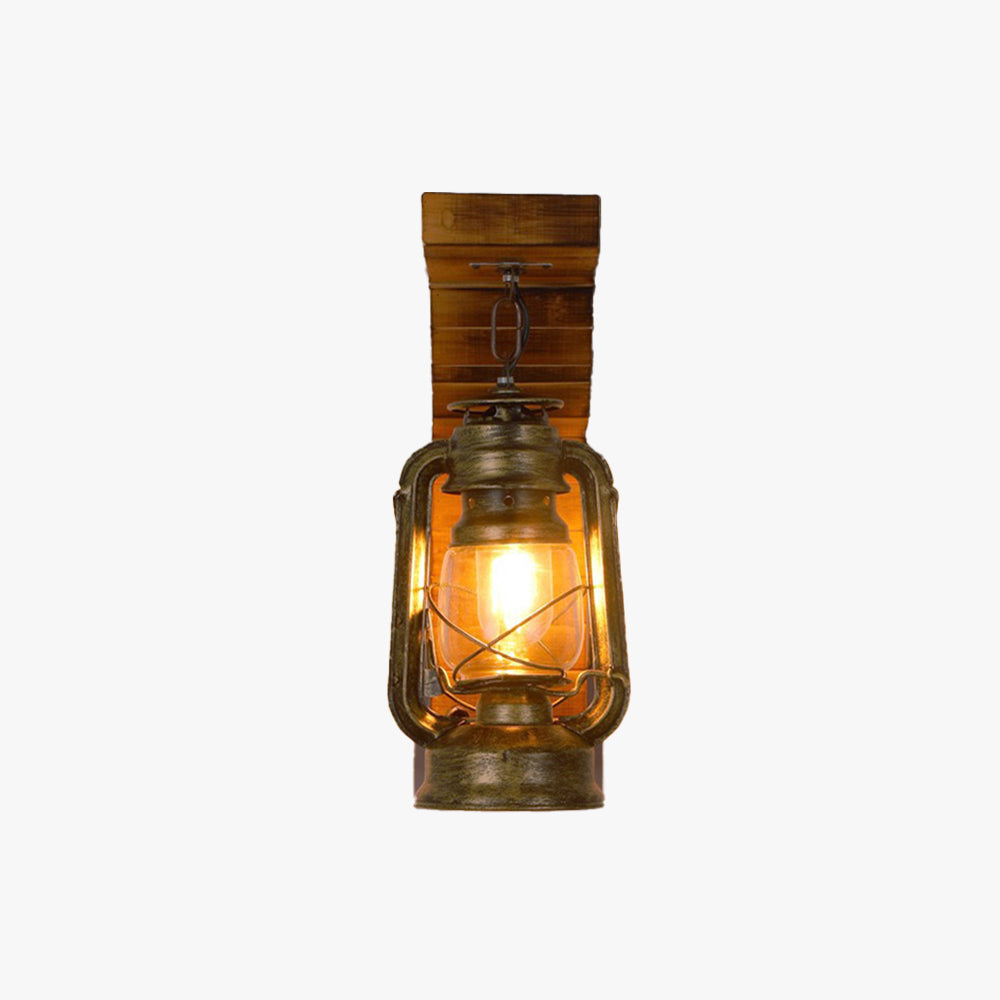 Orlena Wall Lamp Lantern Vintage Wooden Rustic - Sereilux