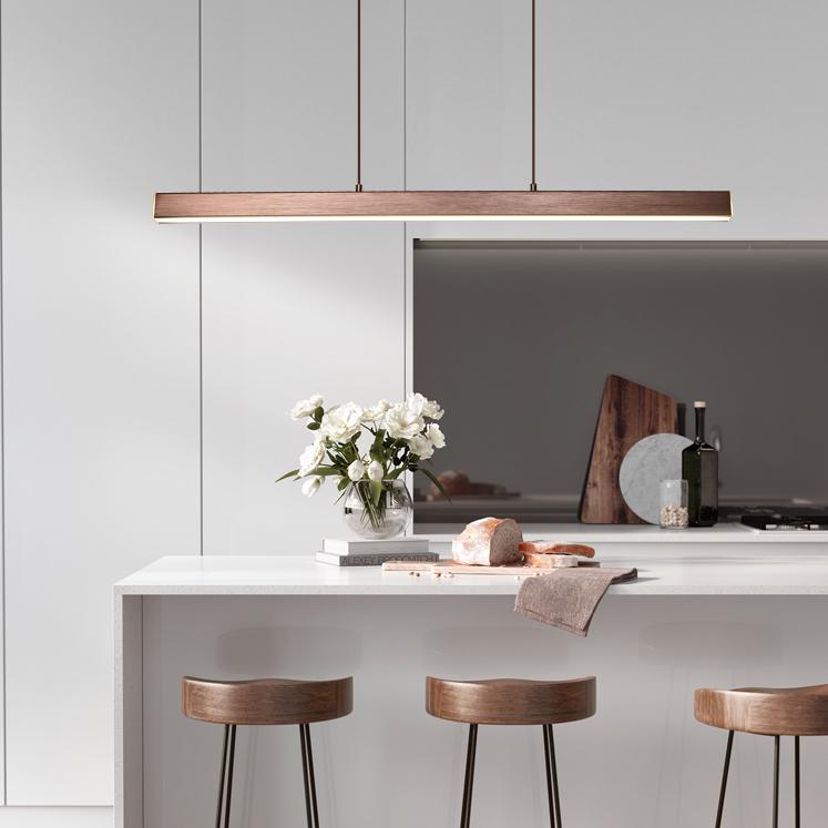 Xorin Suspension Linéaire Moderne Noir/Marron Salon-Luire
