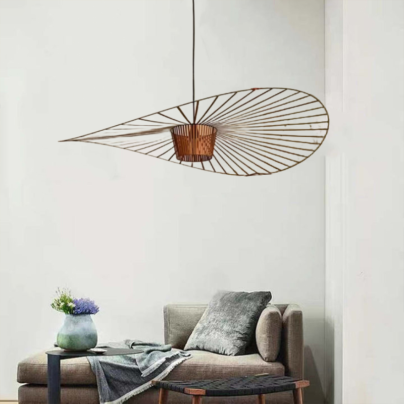 Norix Suspension Vague Moderne. Tissu. Noir/Marron/Doré/Blanc. Salon-Luire