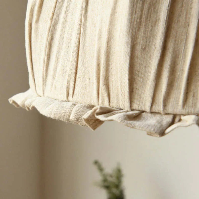 Teo Vintage Pendant Light Beige, Fabric - Sereilux