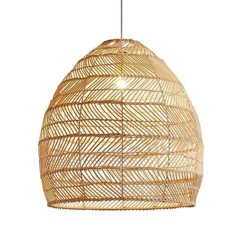 Lixi Rattan Bamboo Lampshade Hand Knitted Pendant Light - Sereilux
