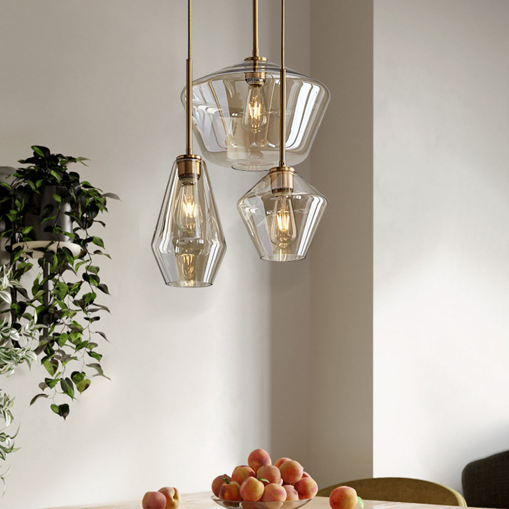 Virelo Pendant Light Glass Clear/Amber Diamond - Sereilux
