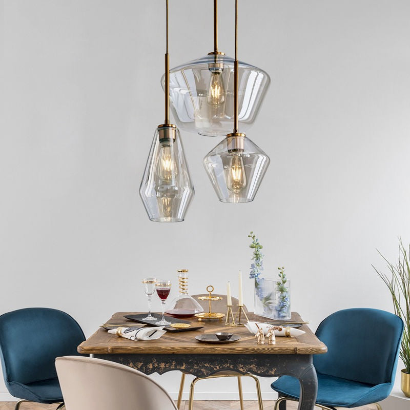 Virelo Pendant Light Glass Clear/Amber Diamond - Sereilux