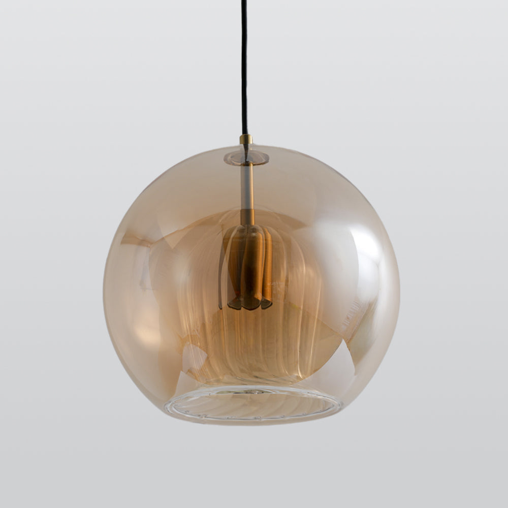 Eronix Suspension Bulle Nordique Verre Transparent/Doré Salon/Chambre-Luire