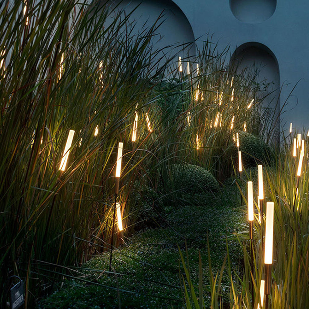 Lominex Borne Extérieure Roseau Moderne Noir Allée-Luire