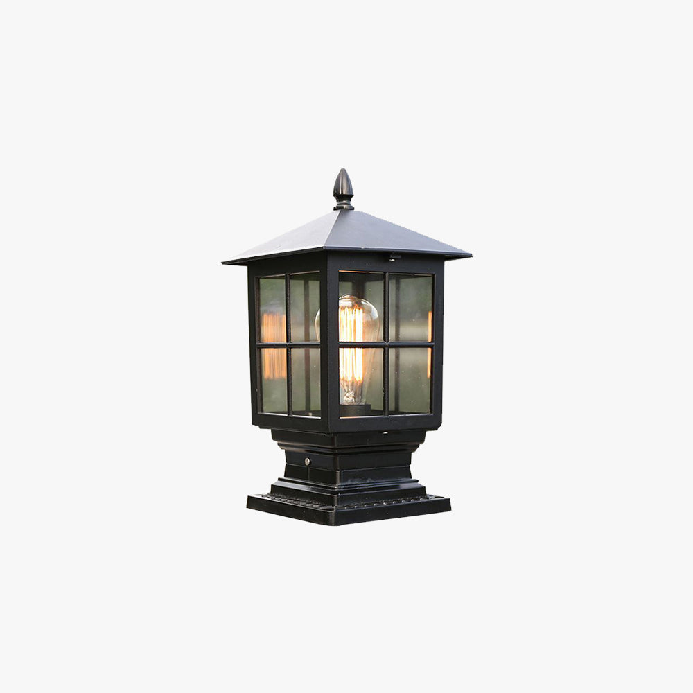 Arvico Outdoor Light Modern Glass Lantern LED Post - Sereilux