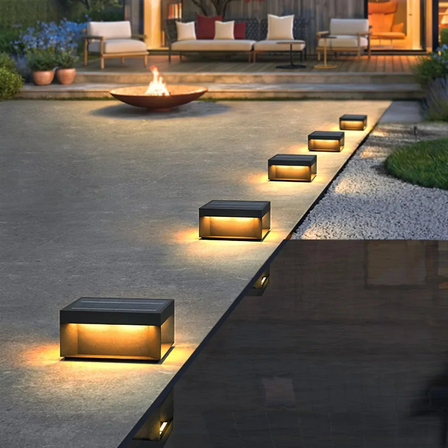 Lenovae Post Lamps Outdoor Modern Square Solar - Sereilux