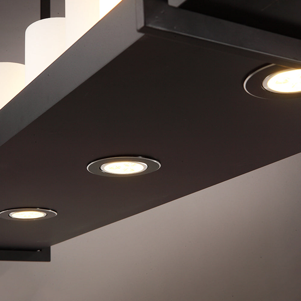 Silva Suspension Cylindre Moderne, Métal/Verre, Blanc/Noir, Restaurant/Bar-Luire