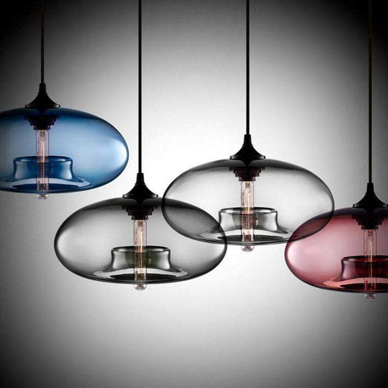 Nostel Lampes Suspendues en Verre Modernes Nordiques Chambre à Coucher-Luire