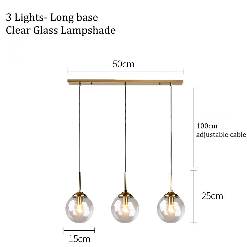 Mavar Luminaires Suspension Verre Transparent Ambre-Luire