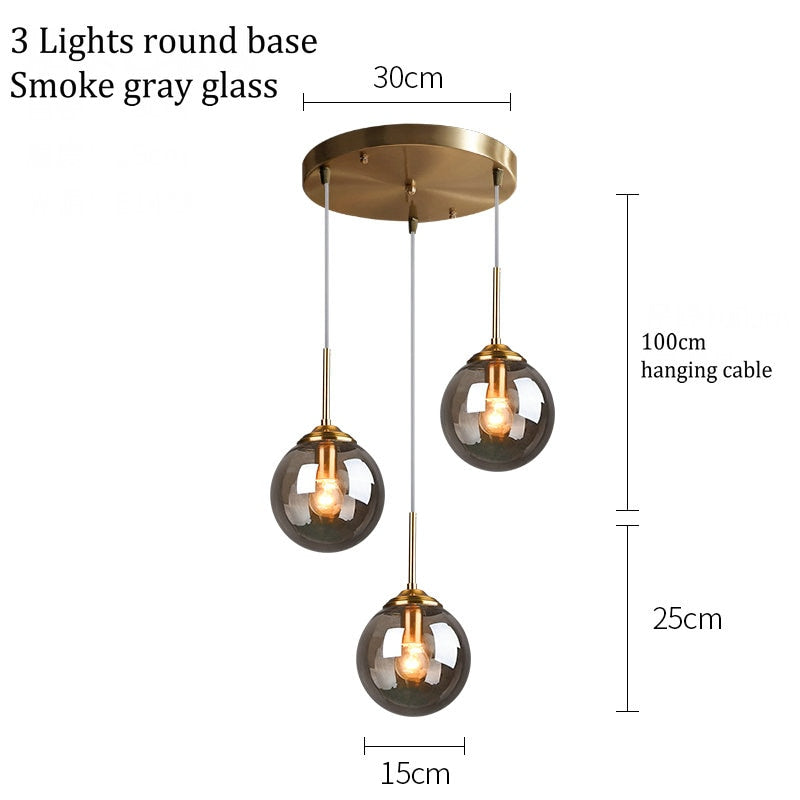 Mavar Luminaires Suspension Verre Transparent Ambre-Luire