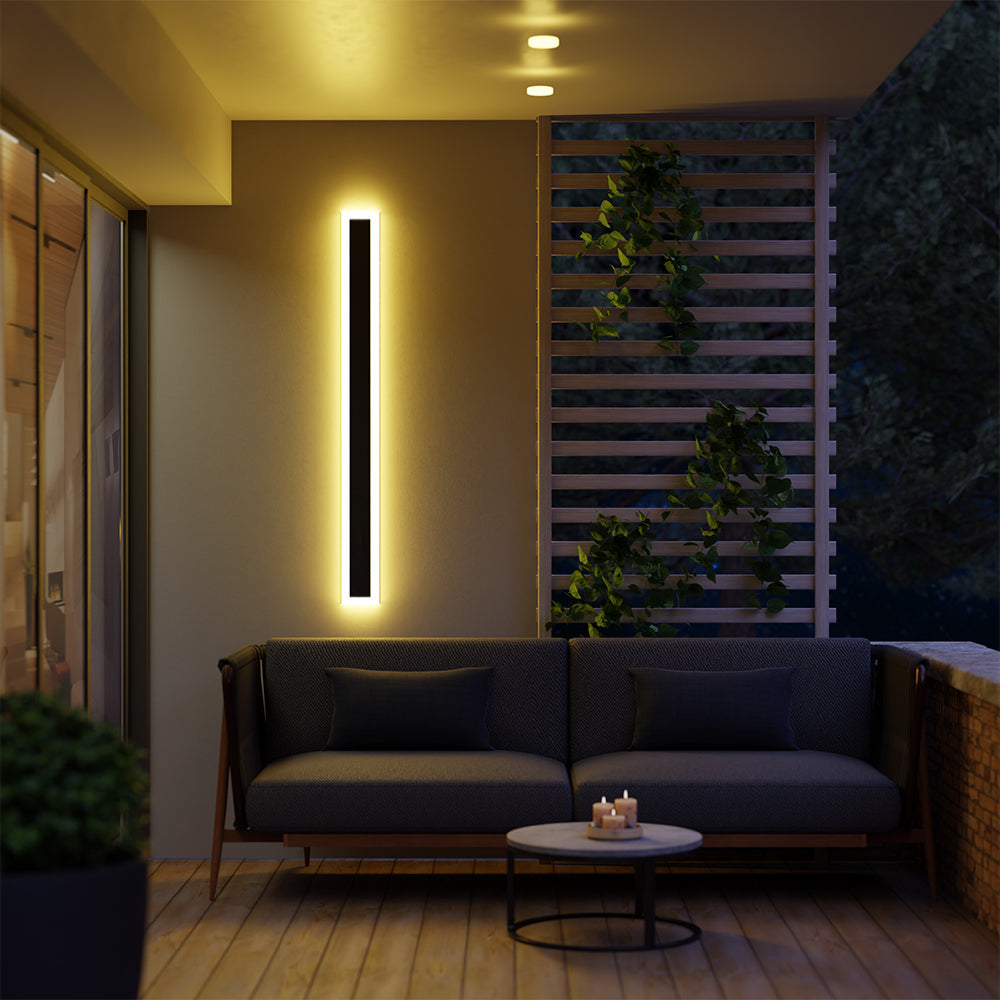 Rivin Moderne LED Applique Murale Extérieure Noir-Luire