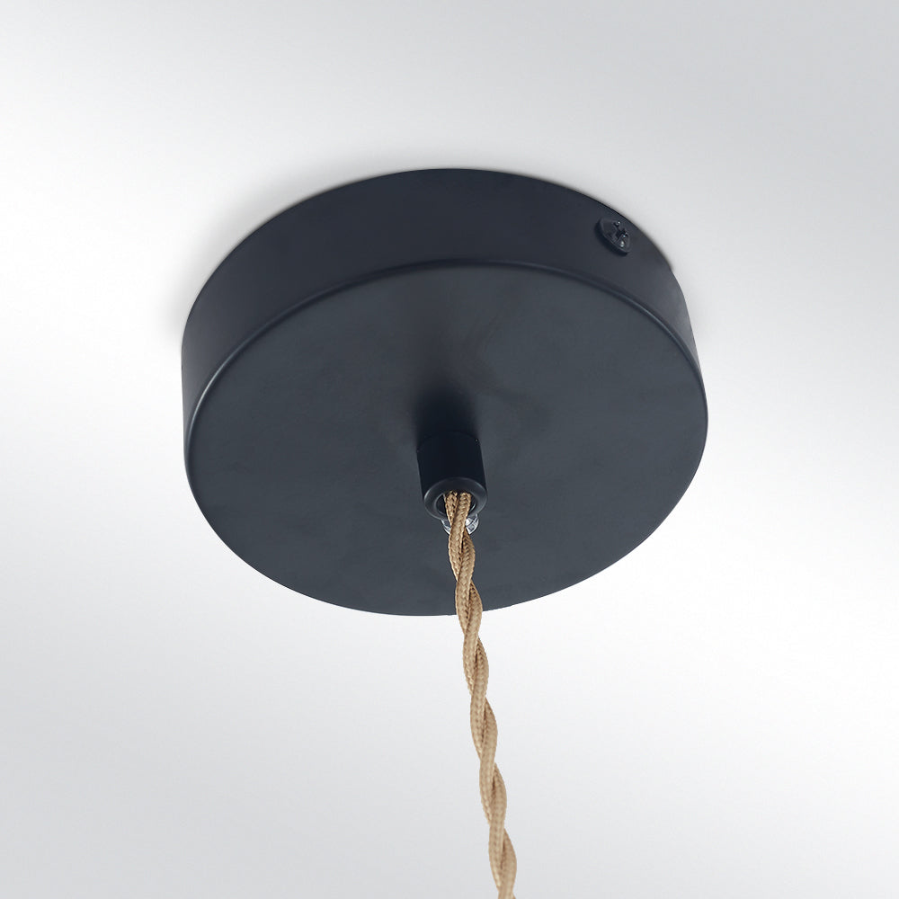 Naren Lampe Suspension Luminaire Vintage. Métal. Noir/Blanc. Salle à Manger-Luire