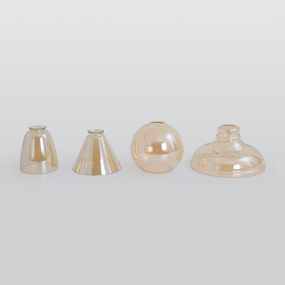 Siroven suspension Industriel en Verre. Clair/Ambre/Gris Fumé-Luire