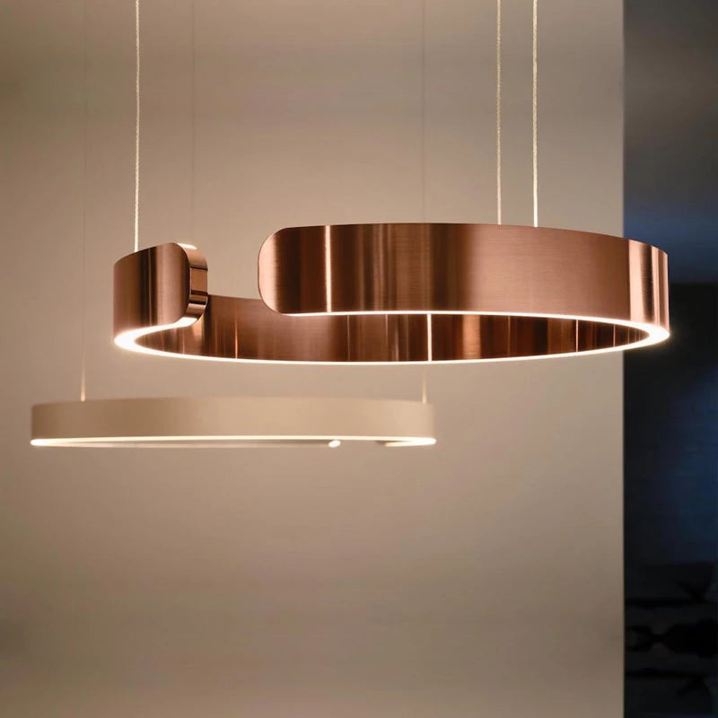 Ravelin Suspension Cercle Noir/Or Rose Salon/Chambre à Coucher-Luire
