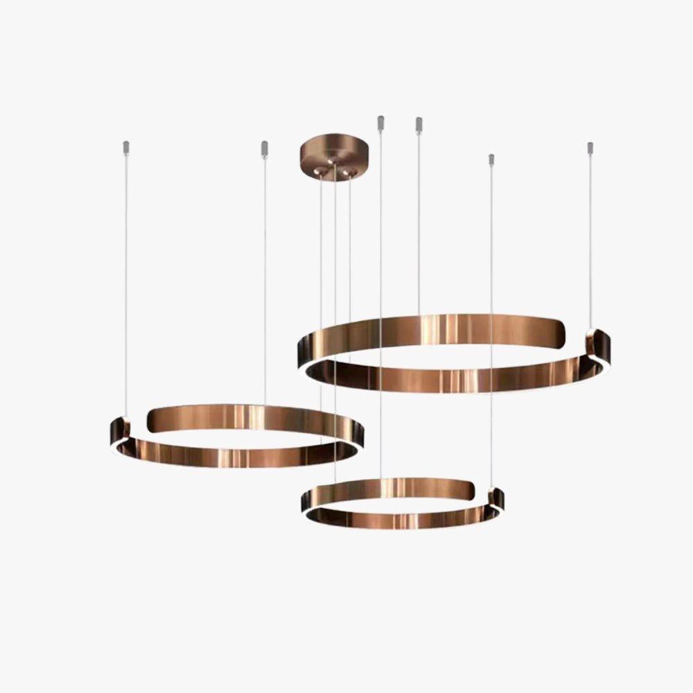 Ravelin Suspension Cercle Noir/Or Rose Salon/Chambre à Coucher-Luire