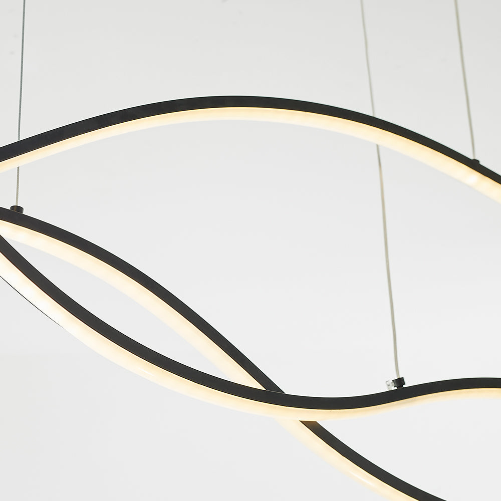 Tiroven Luminaires Suspension linéaire. LED Noir/Or. Salon-Luire