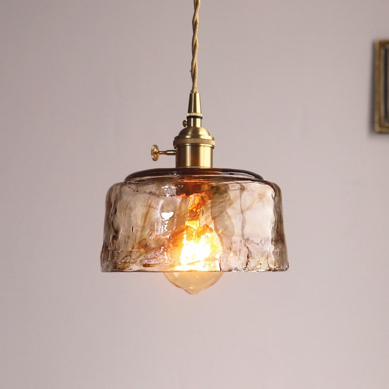 Niroven Suspension Géométrique Vintage Verre. Laiton. Salon-Luire