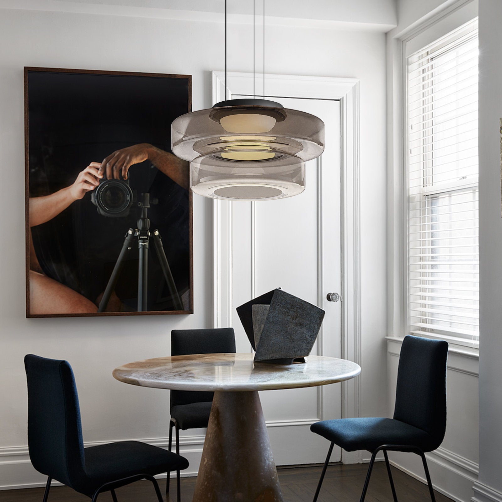 Virixor Suspension Moderne Verre Métal Cuisine Salon-Luire
