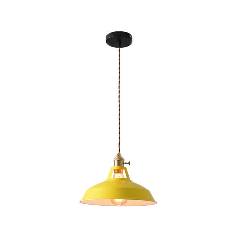 Naren Lampe Suspension Luminaire Vintage. Métal. Noir/Blanc. Salle à Manger-Luire
