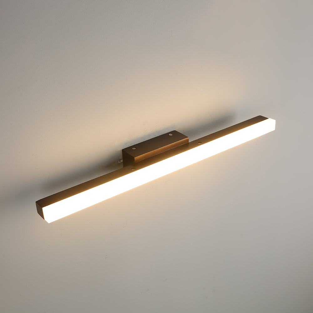 Kevenel Applique Murale Miroir Linéaire Minimaliste. Bois. Noyer. Salon-Luire