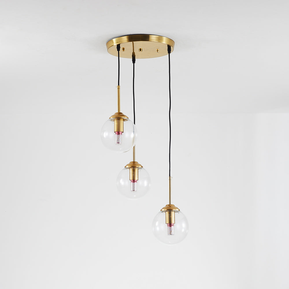 Mavar Luminaires Suspension Verre Transparent Ambre-Luire
