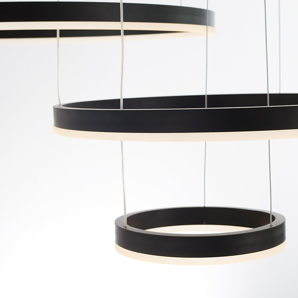 Zorin Suspension Anneau Moderne Métal Noir/Doré/Café Salon-Luire