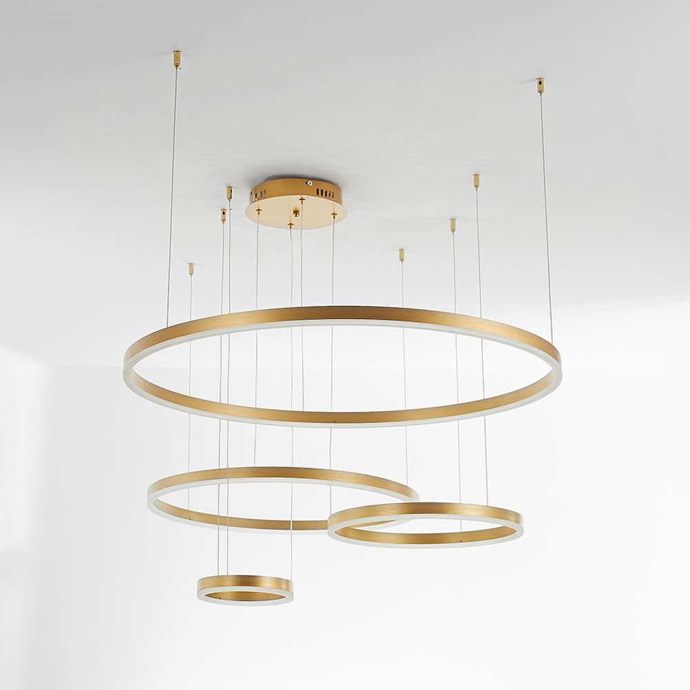 Zorin Suspension Anneau Moderne Métal Noir/Doré/Café Salon-Luire