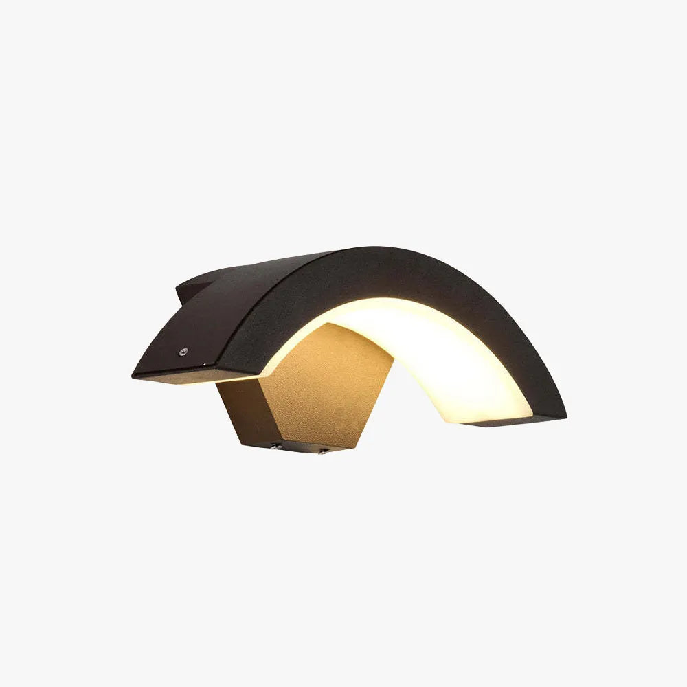 Alvyn Wall Lamp Nordic Arc Waterproof LED Outdoor Black - Sereilux