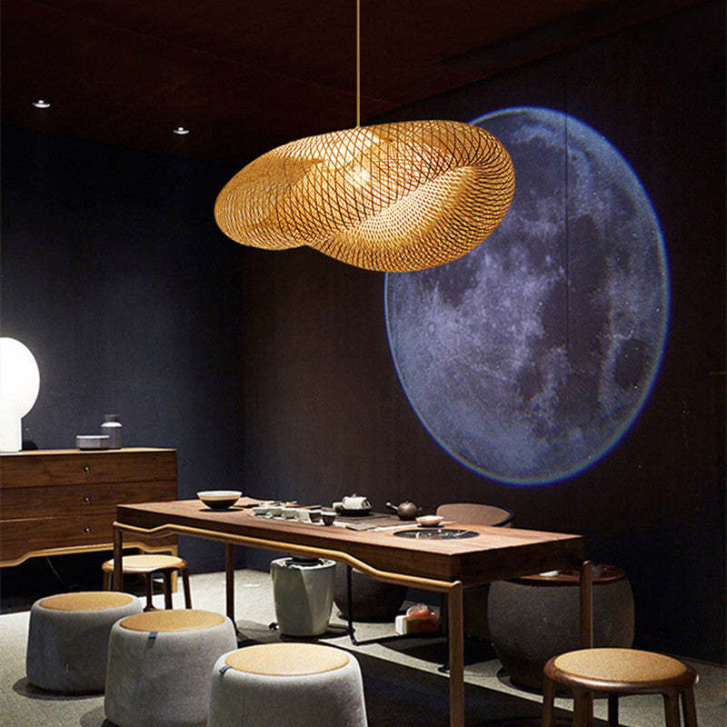 Veltrix Pendant Light Natural Kitchen Island Bamboo - Sereilux