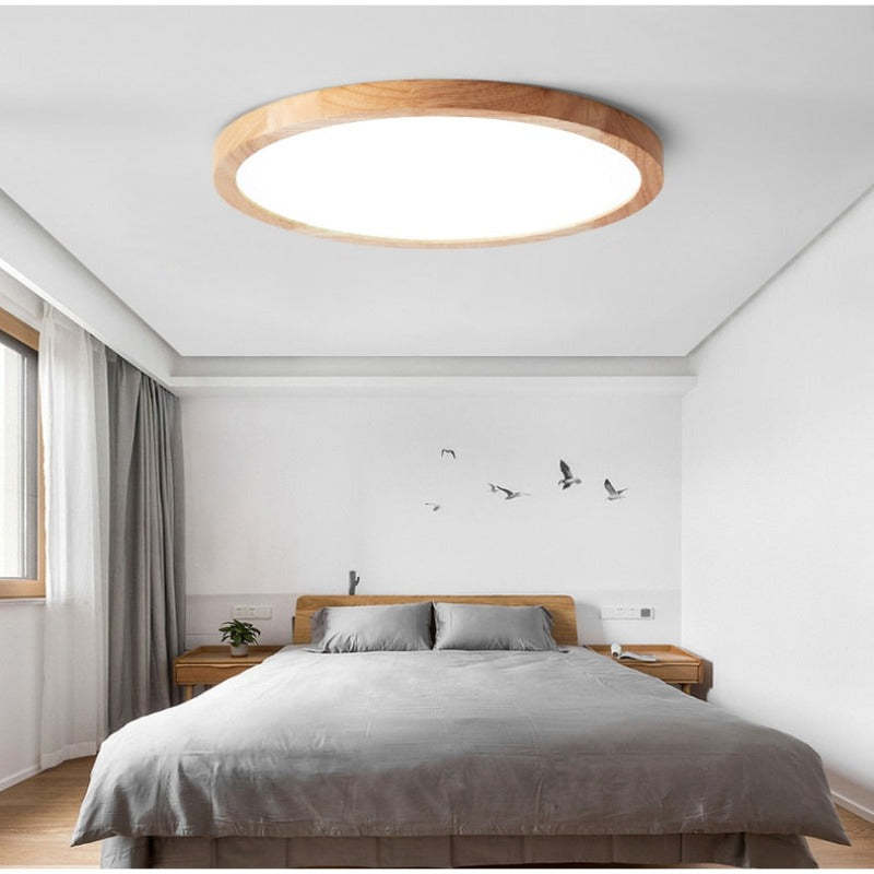 Velor Plafonnier Rond Moderne. Bois Salon-Luire