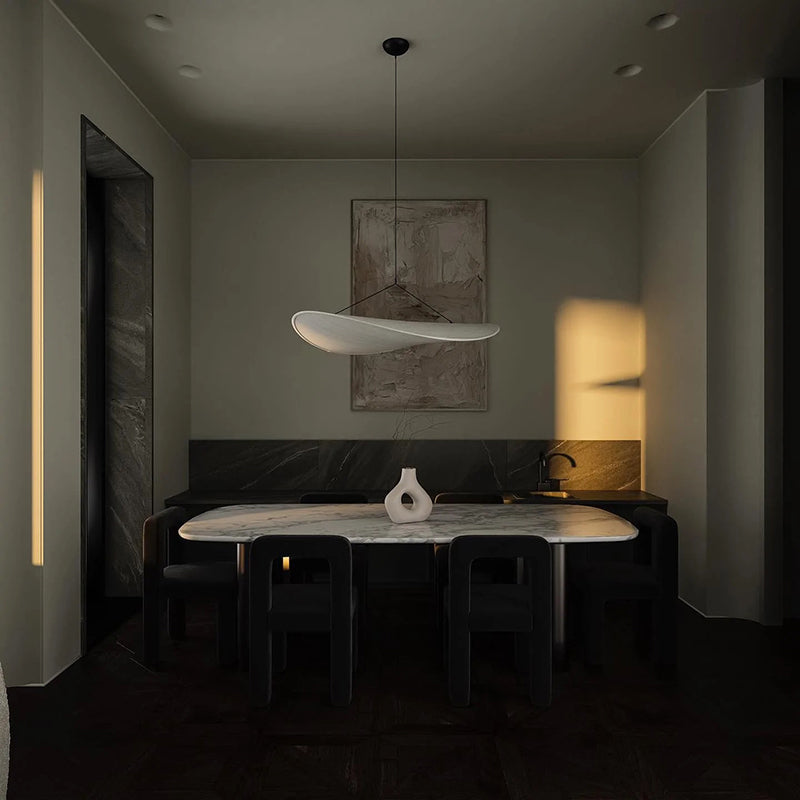 Evelor Suspension Géométrique Moderne Soie Blanc Salon-Luire