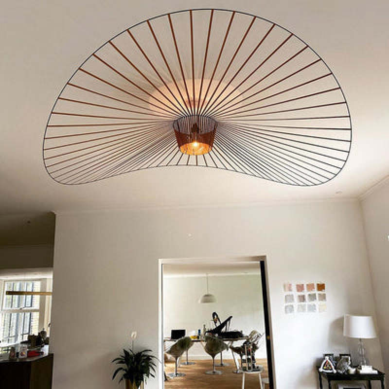 Norix Suspension Vague Moderne. Tissu. Noir/Marron/Doré/Blanc. Salon-Luire