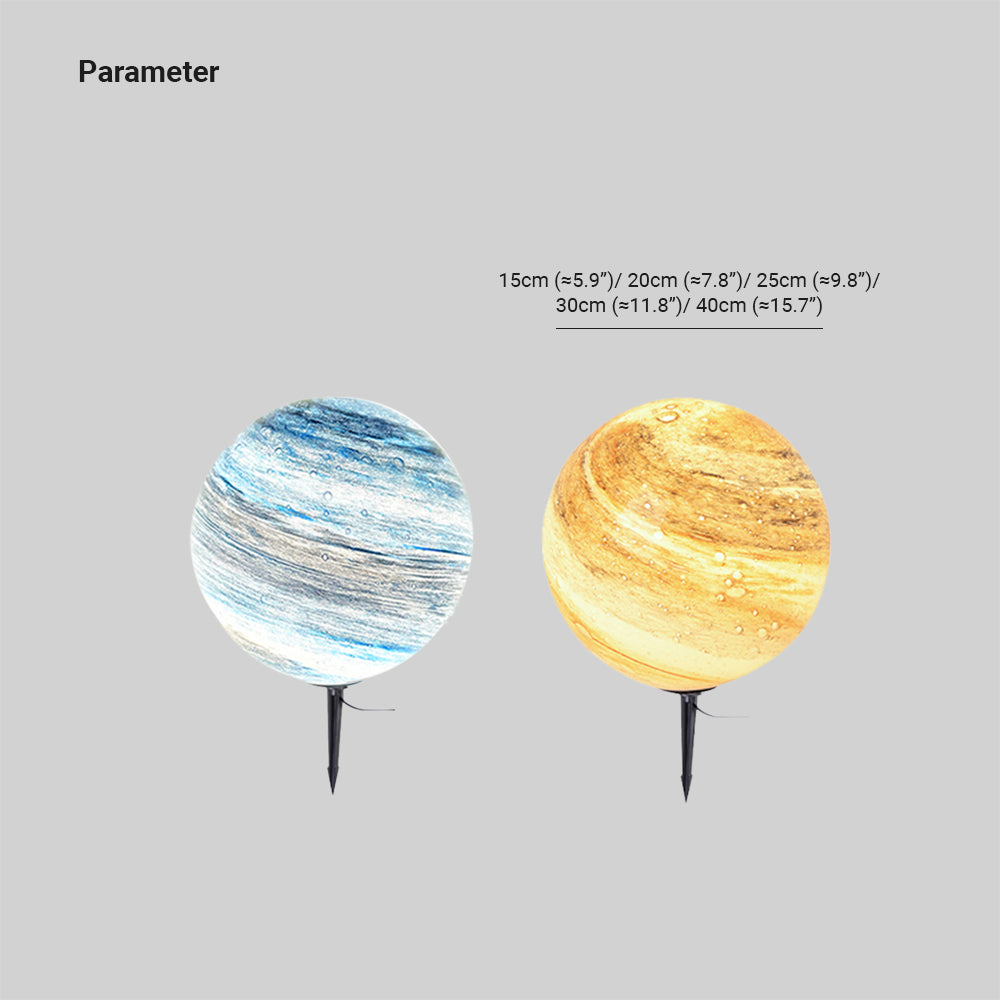 Korel Lampadaire Boule Moderne Bleu/Curry de Lait Jardin-Luire