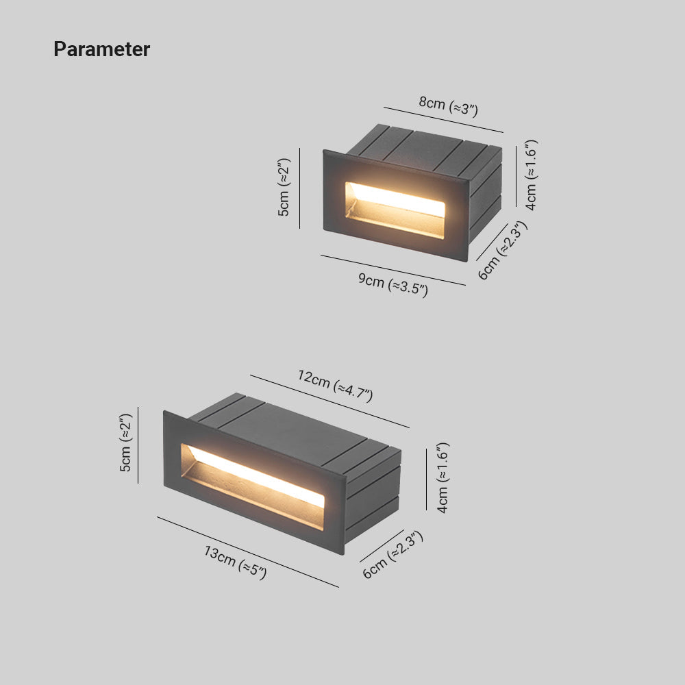Calvorn Step Light Modern Rectangular Black Outdoor - Sereilux