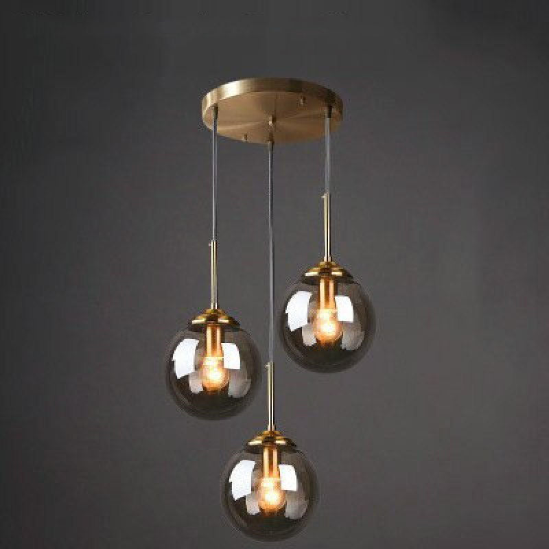 Mavar Luminaires Suspension Verre Transparent Ambre-Luire