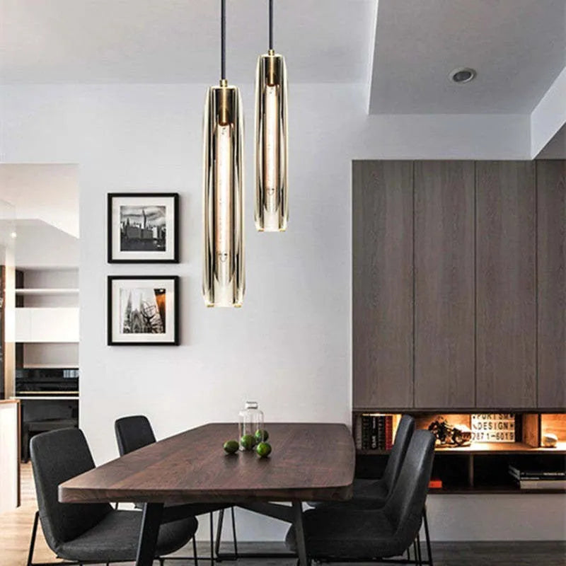 Orinex Messing Designer Glas Pendelleuchte Smoky - Sereilux