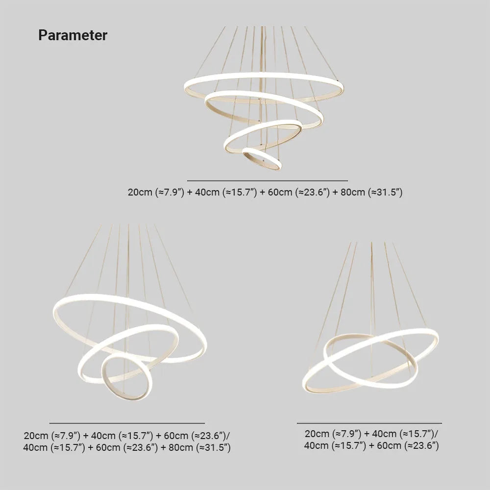 Tavonex Moderne Ring Hanglamp, 2/3/4 Ringen - Sereilux