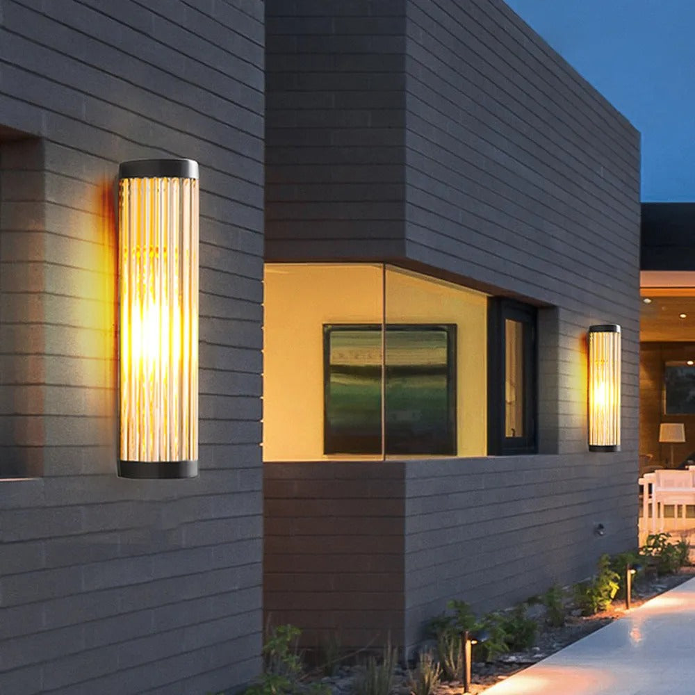 Seluno Wall Lamp Modern Semi-Cylindrical Outdoor Black - Sereilux